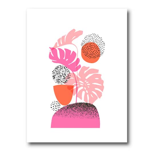 Designart - Geometric Moon & Sun Shapes With Tropical Leaves